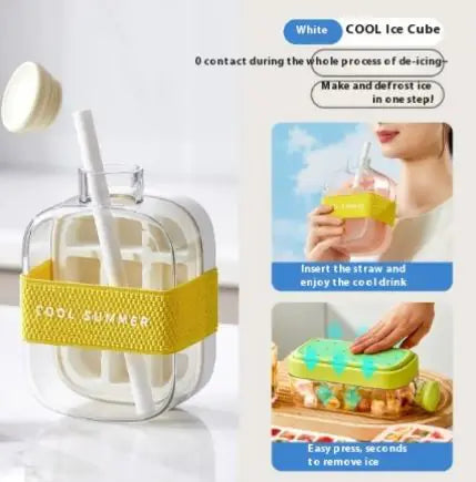 Ice Maker Cup with Straw & Curling Mold