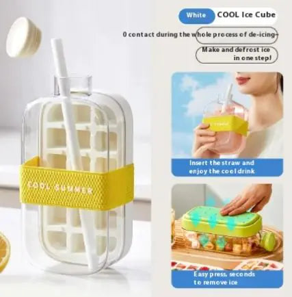 Ice Maker Cup with Straw & Curling Mold