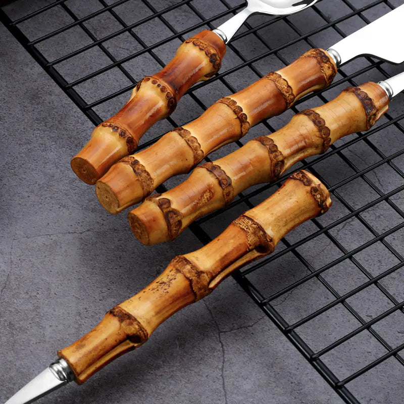 Moderndition ™ - Elegant Bamboo Stainless Cutlery Set