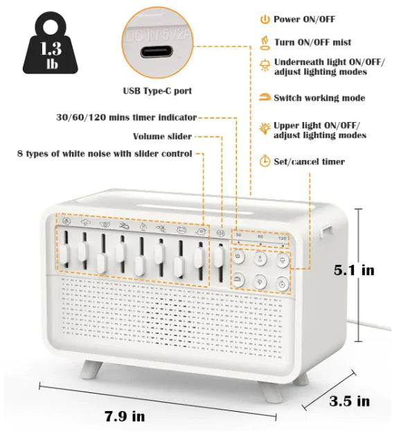Moderndition™ - Bluetooth Speaker with Night Light and Humidifier