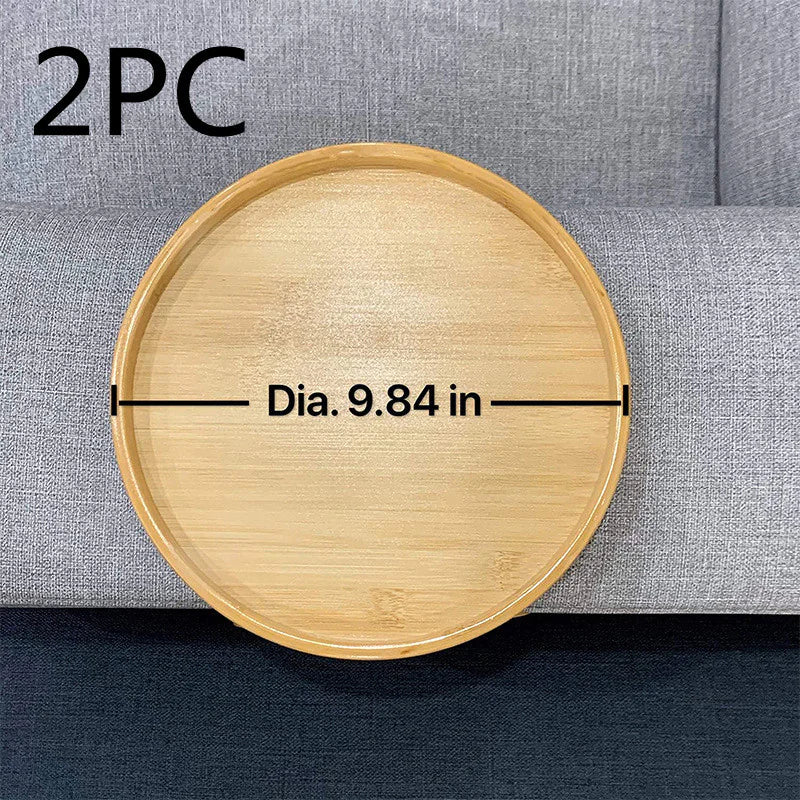 Moderndition™ - Foldable Round Bamboo Storage Tray with Legs