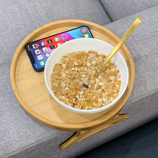 Moderndition™ - Foldable Round Bamboo Storage Tray with Legs